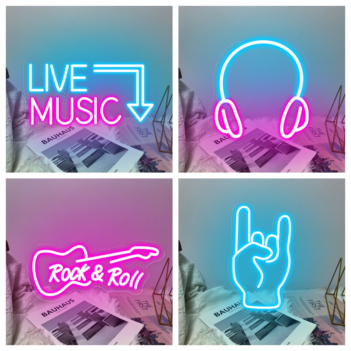 Musical Instrument Sign - Live Music LED Neon Signs for