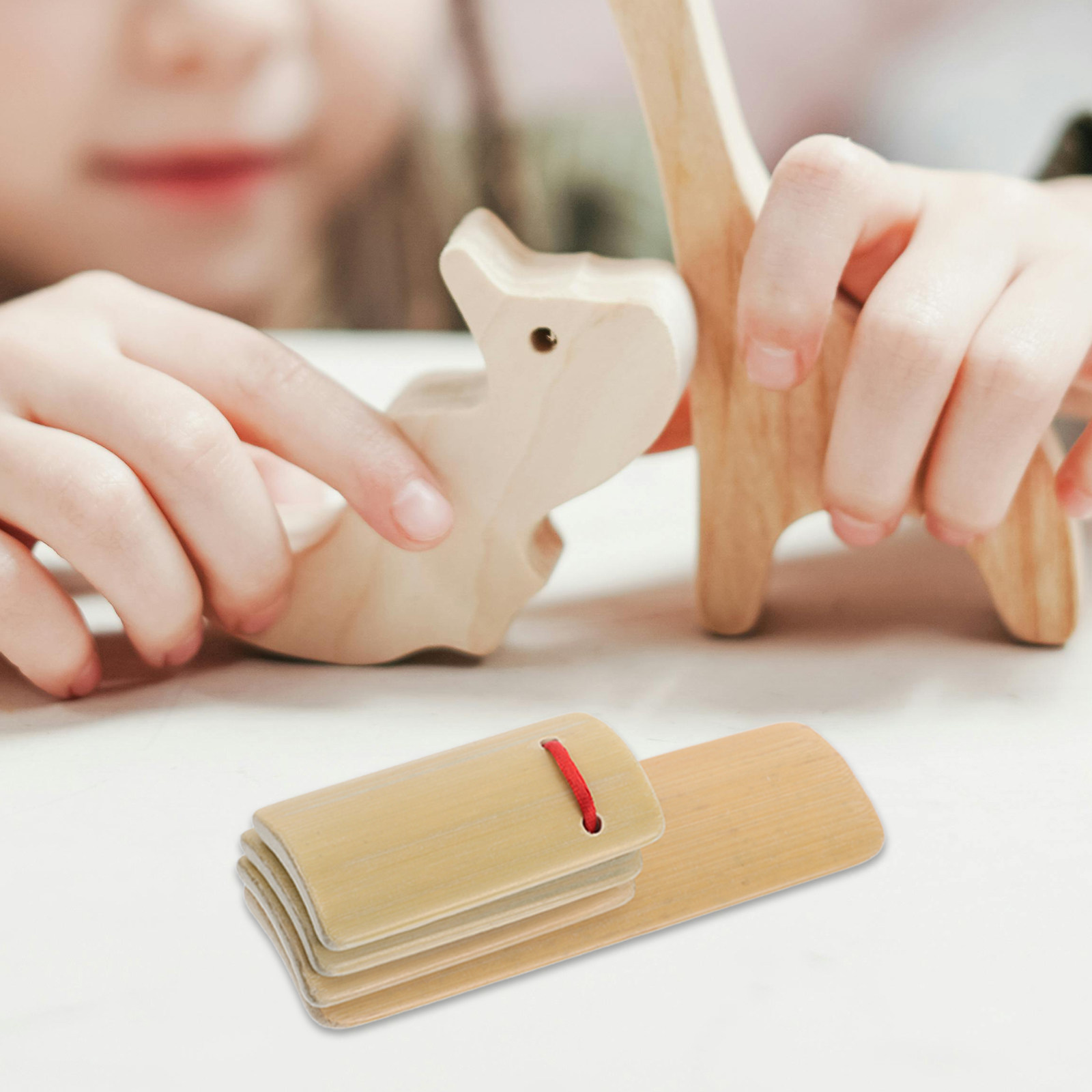 Musical Instrument In Chinese - 4Pcs Wooden Bamboo Clapper Set Kids