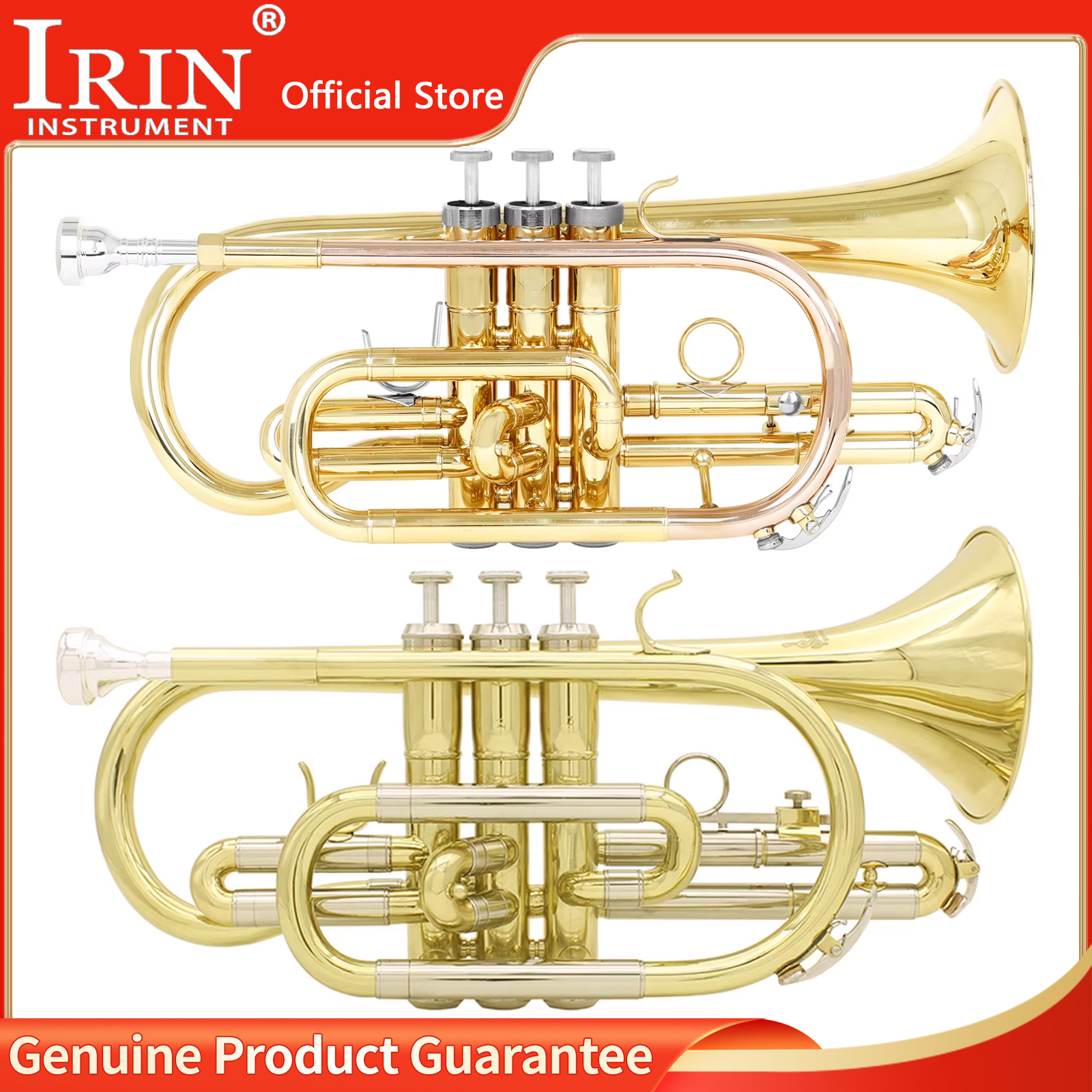 Musical Instrument Cornet - SLADE LDS830 Bb Cornet Gold Plated