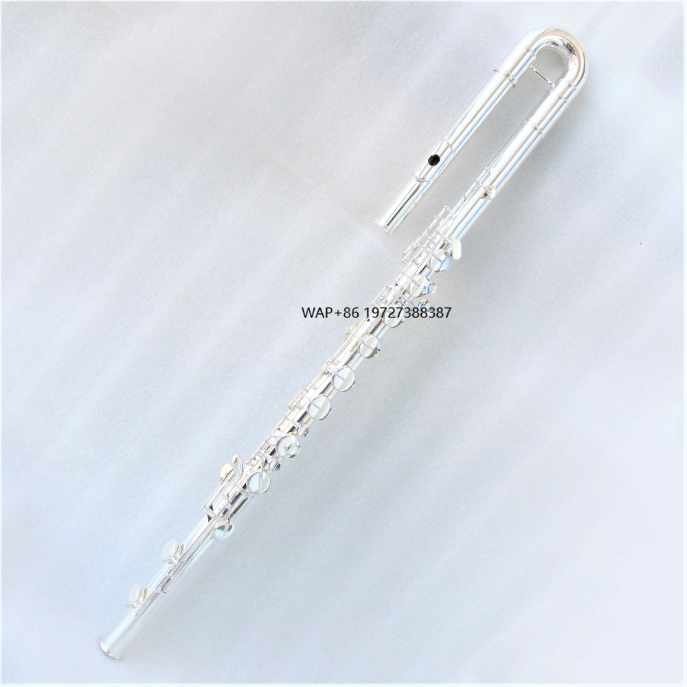 Musical Instrument Bass - High-End Professional Silver-Plated Bass Flute Closed