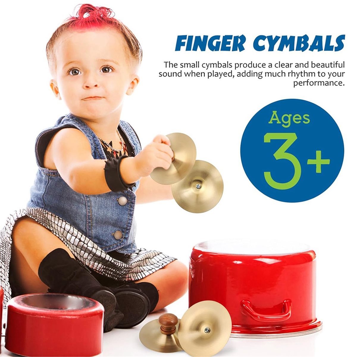1 Pair Finger Cymbals 7cm/2.75 – Musical Instrument With Hand Bewertung und Preis
