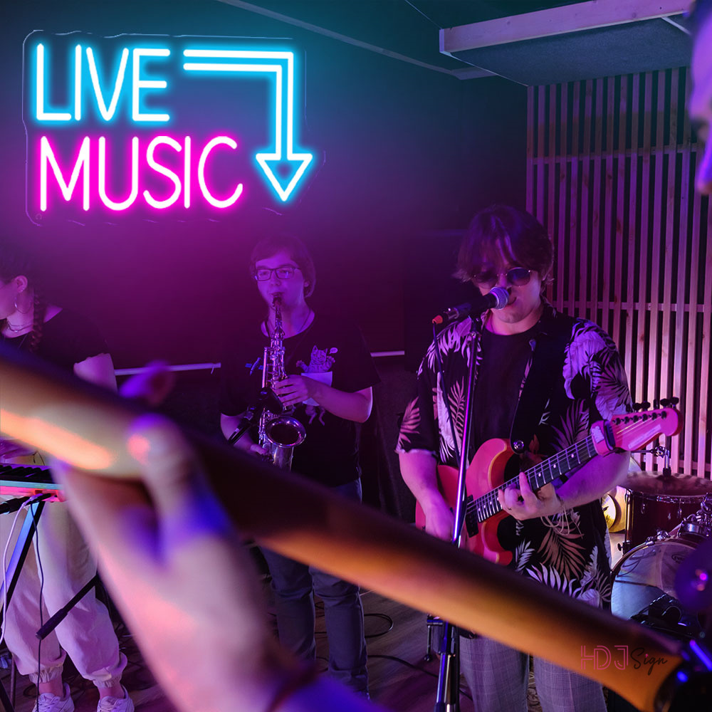 Live Music LED Neon Signs for  – Musical Instrument Sign Bewertung und Preis