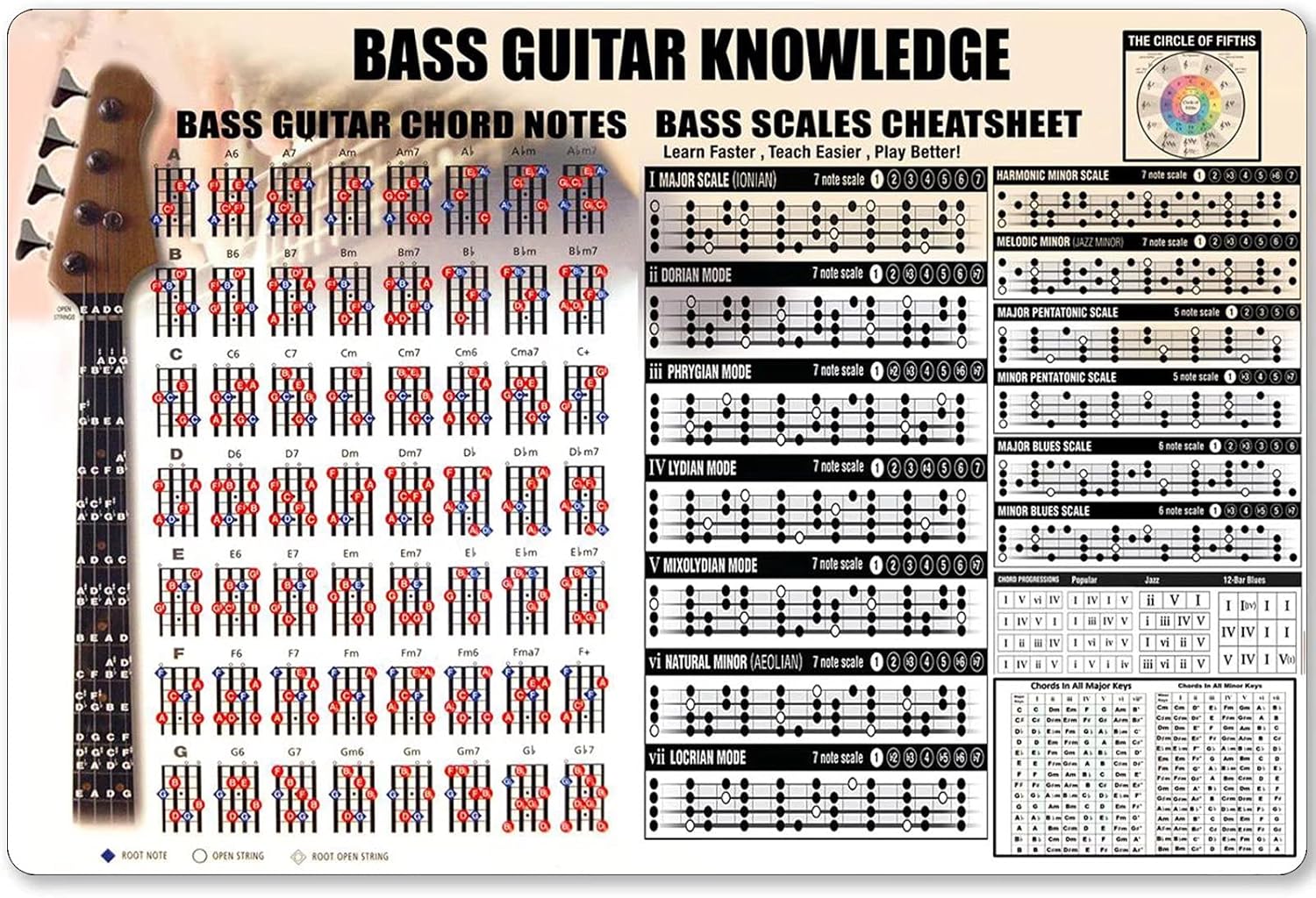 Bass Guitar Knowledge Metal Si – Musical Instrument Sign Bewertung und Preis