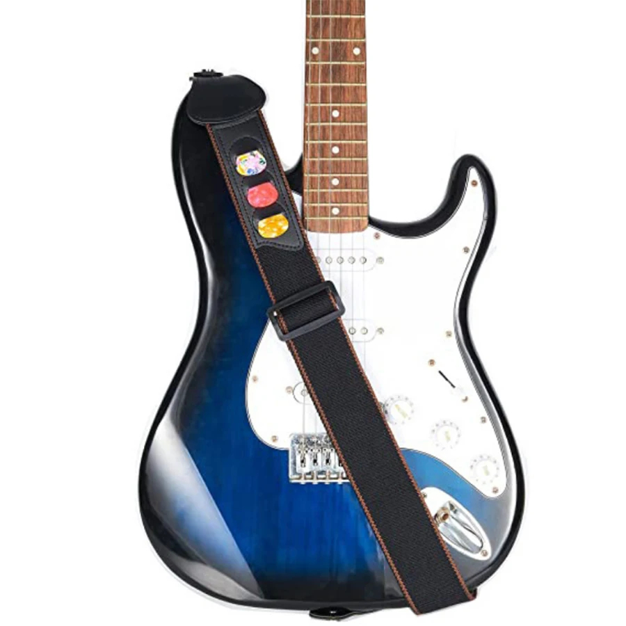 7Pcs/Set Guitar Strap Black PU – Musical Instrument Bass Bewertung und Preis