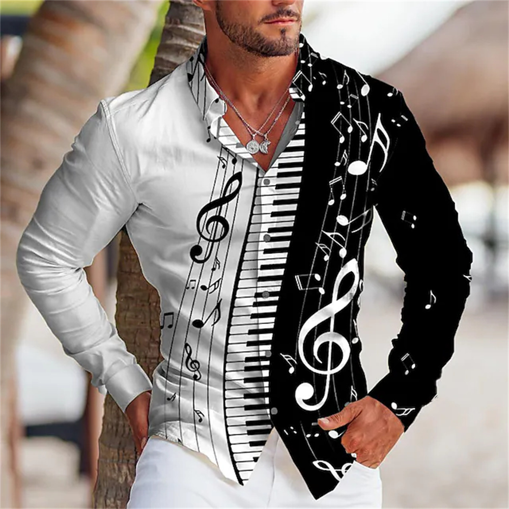 2025 Summer Men's Long Sleeves – Musical Instrument Sign Bewertung und Preis