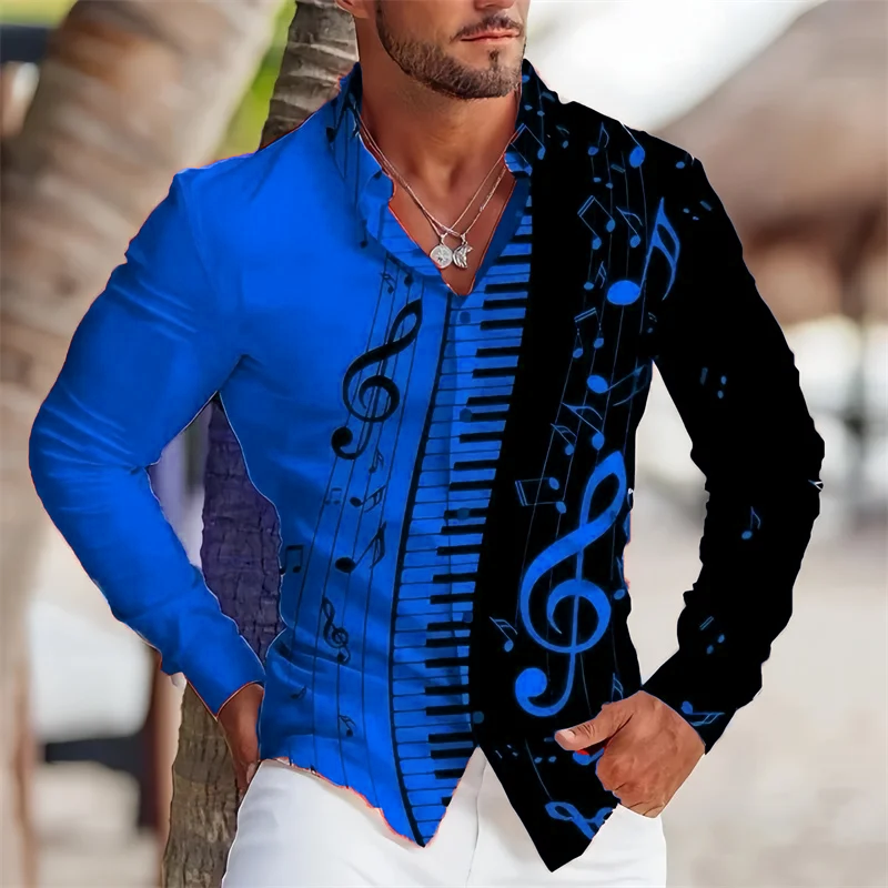 2025 Summer Men's Long Sleeves – Musical Instrument Sign Bewertung und Preis