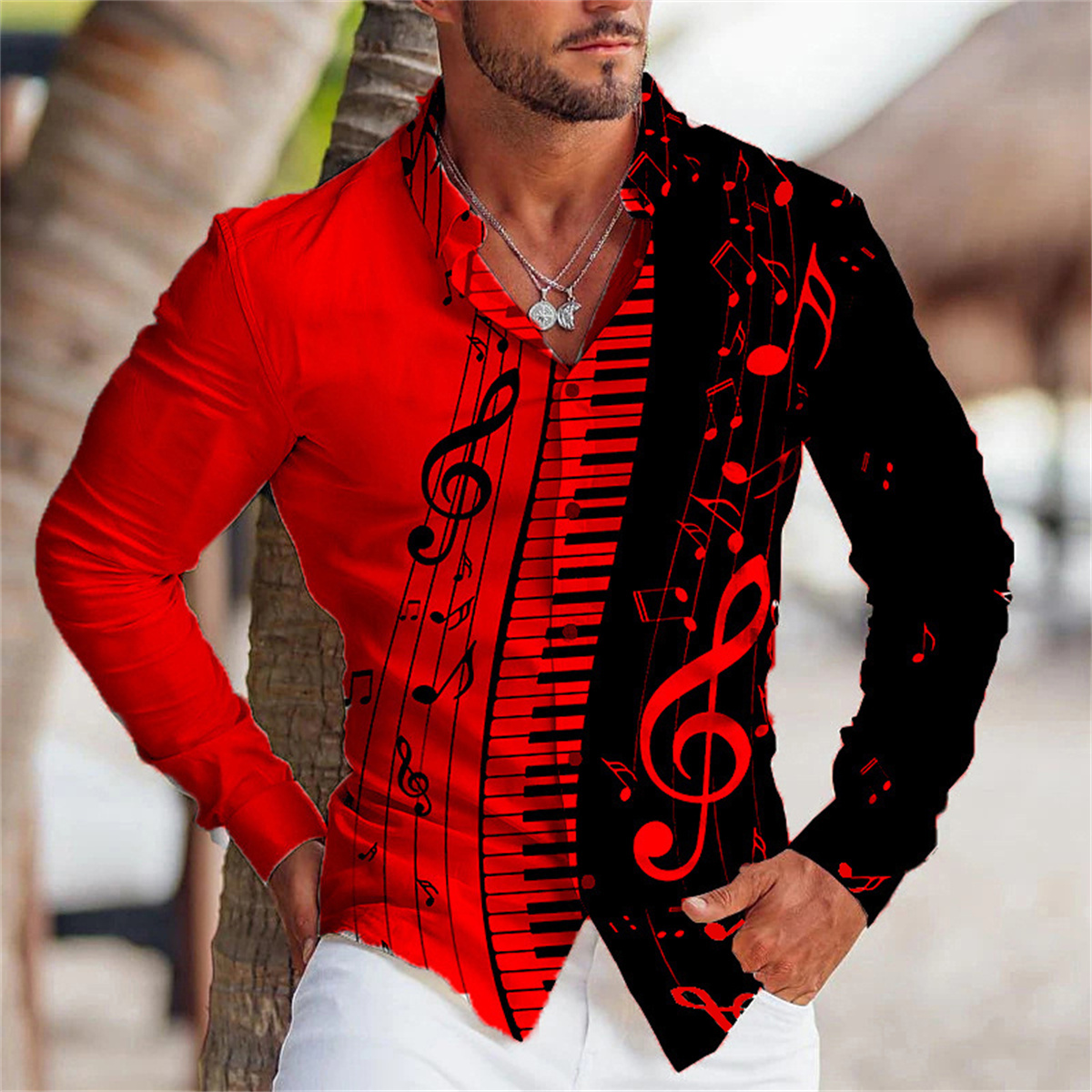 2025 Summer Men's Long Sleeves – Musical Instrument Sign Bewertung und Preis
