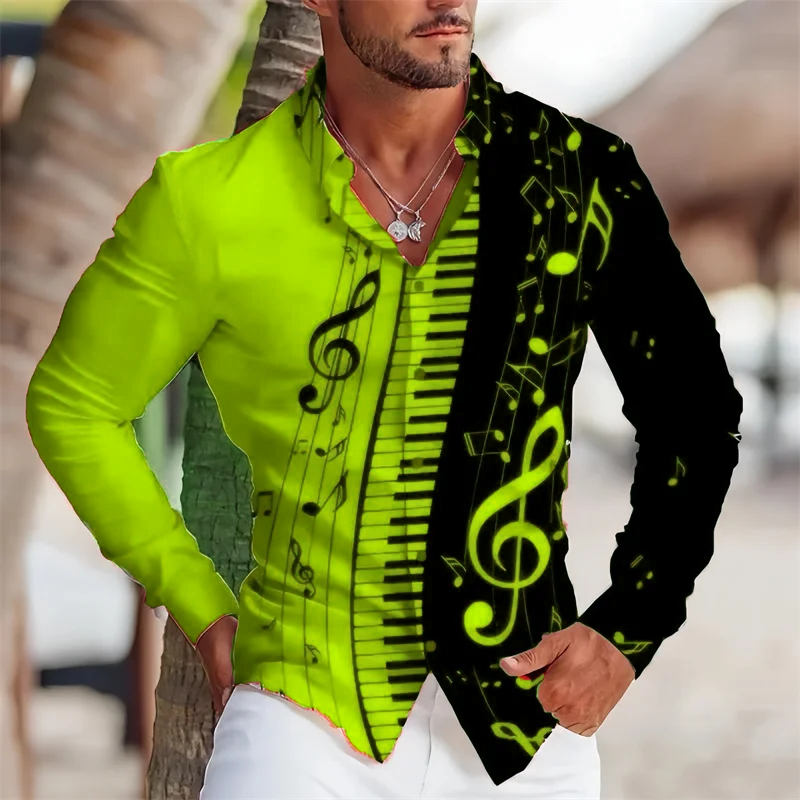 2025 Summer Men's Long Sleeves – Musical Instrument Sign Bewertung und Preis