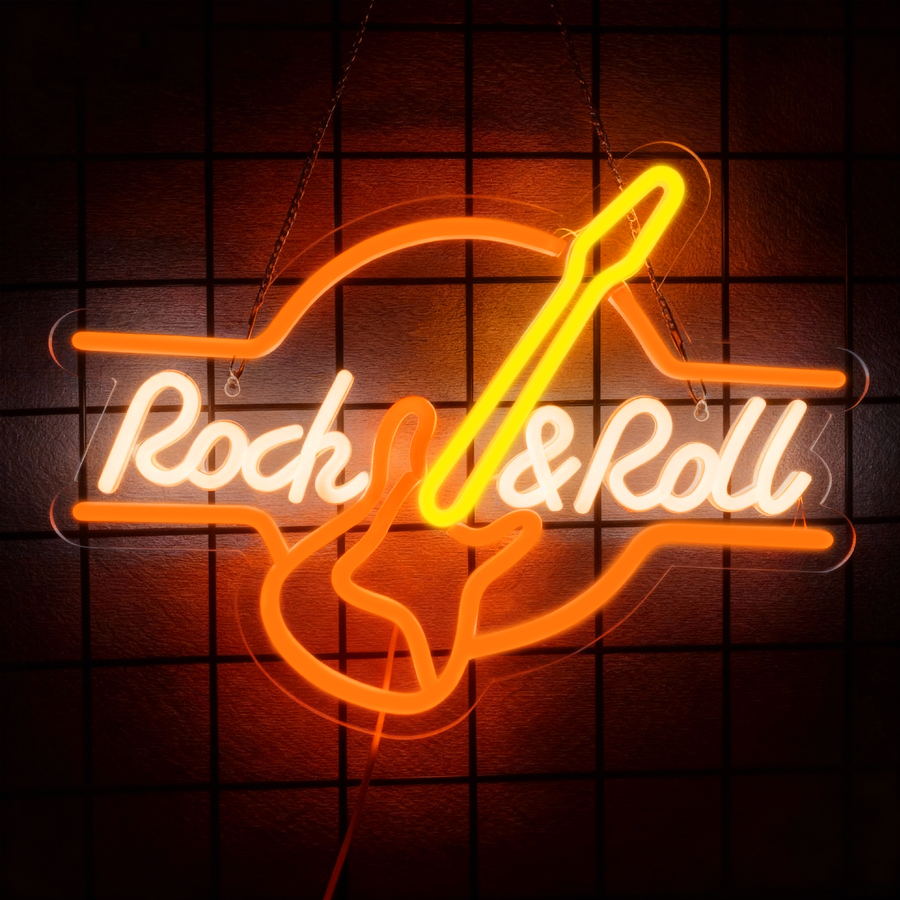Rock & Roll Led Neon Sign, Mus – Musical Instrument Sign Bewertung und Preis