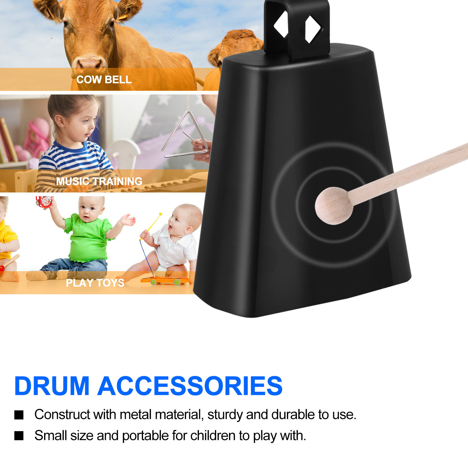 Metal Cow Bell Percussion Inst – Musical Instrument Kids Bewertung und Preis