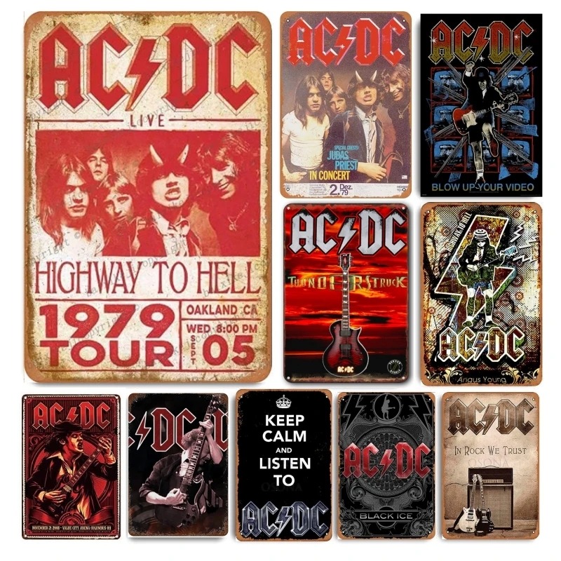 AC DC Vintage Heavy Metal Musi – Musical Instrument Sign Bewertung und Preis