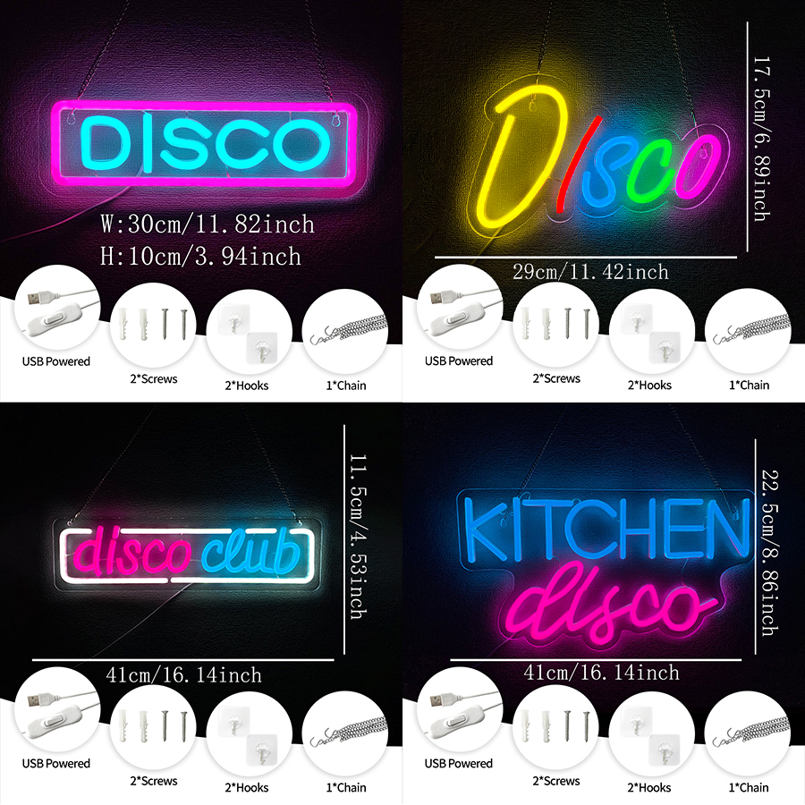 Disco Club Neon Sign For Wall  – Musical Instrument Sign Bewertung und Preis