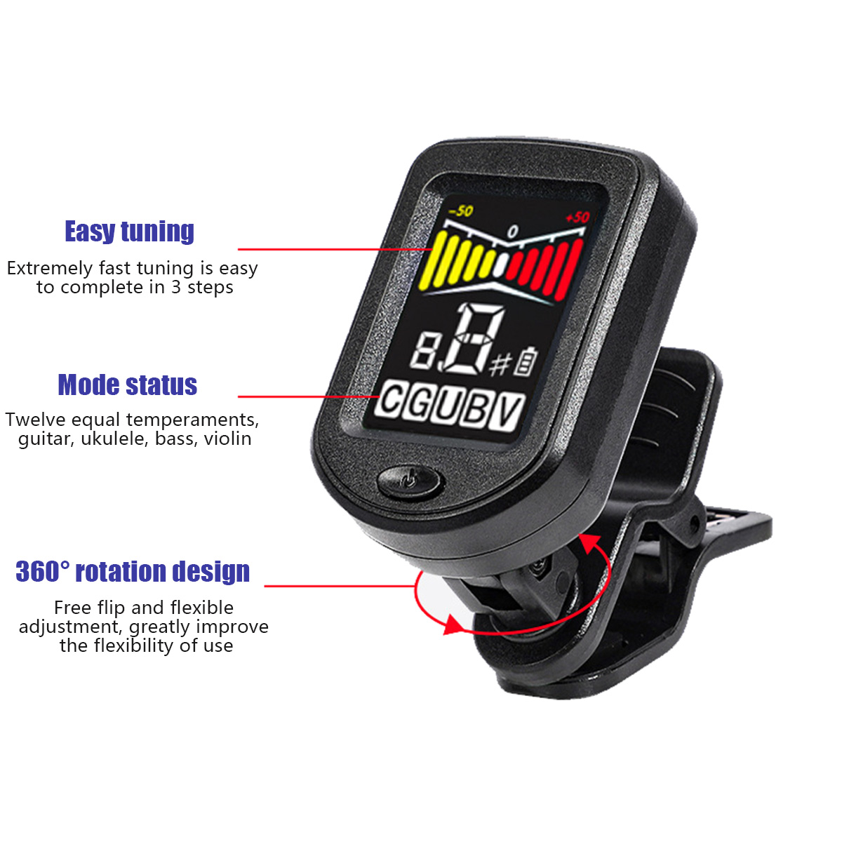 Clip-On Guitar Tuner with Regu – Musical Instrument Bass Bewertung und Preis